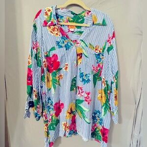 Ruby Rd. Women’s Floral Print Blouse. Plus Size 3X